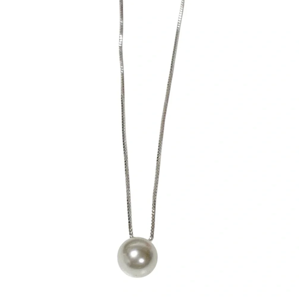 925 Sterling Silver Floating Pearl Necklace Jewelry